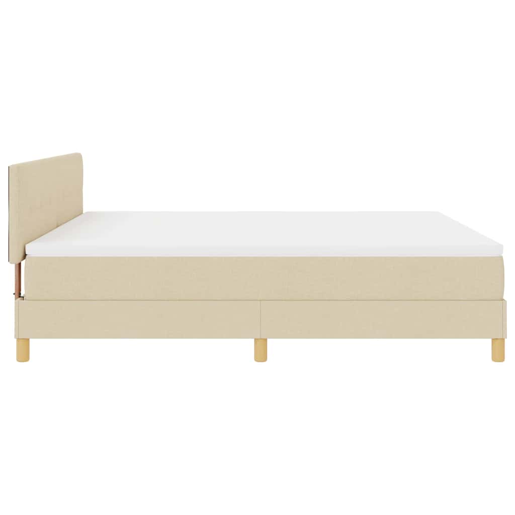 vidaXL Κρεβάτι με ελατήρια με μαξιλάρι Κρεμ 180 x 200 cm ύφασμα