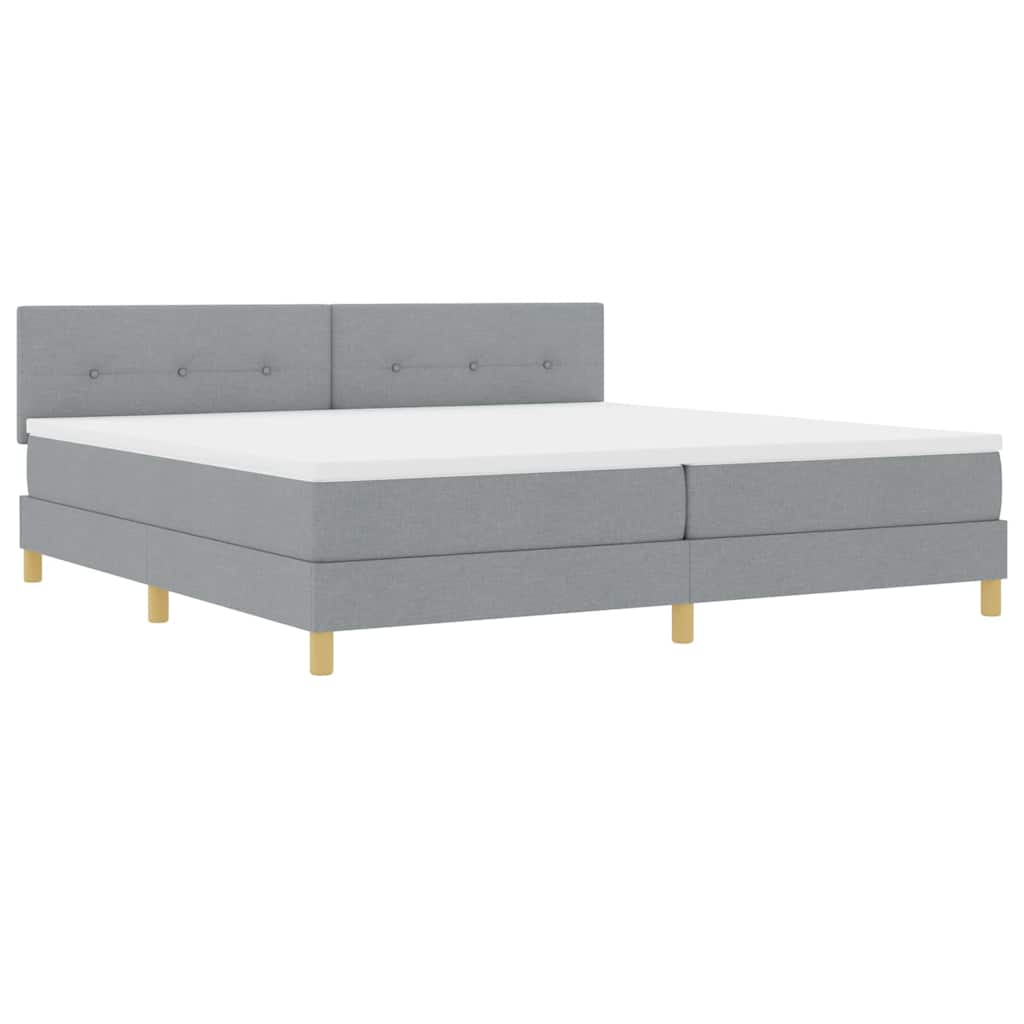 vidaXL Κρεβάτι με ελατήρια Ανοιχτό γκρι 200 x 200 cm ύφασμα