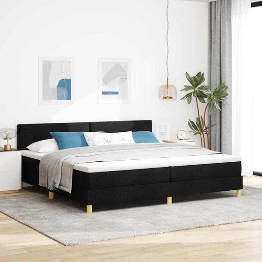 vidaXL Κρεβάτι με ελατήρια με μαξιλάρι Μαύρο 200 x 200 cm ύφασμα