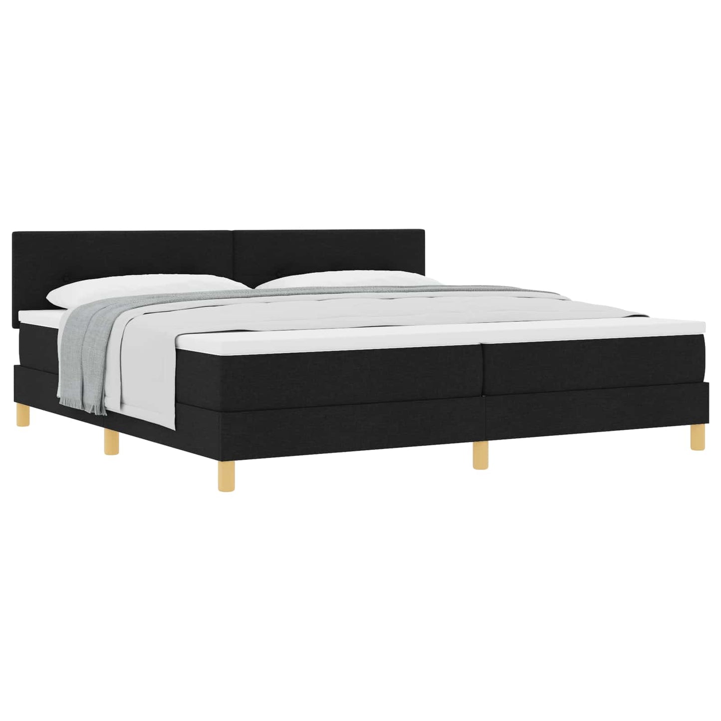 vidaXL Κρεβάτι με ελατήρια με μαξιλάρι Μαύρο 200 x 200 cm ύφασμα