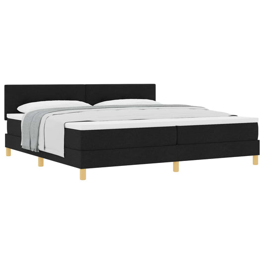 vidaXL Κρεβάτι με ελατήρια με μαξιλάρι Μαύρο 200 x 200 cm ύφασμα