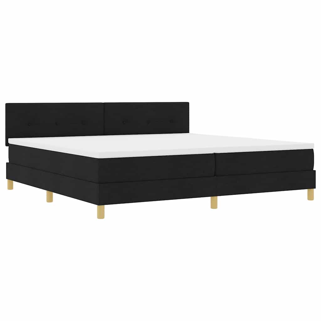 vidaXL Κρεβάτι με ελατήρια με μαξιλάρι Μαύρο 200 x 200 cm ύφασμα