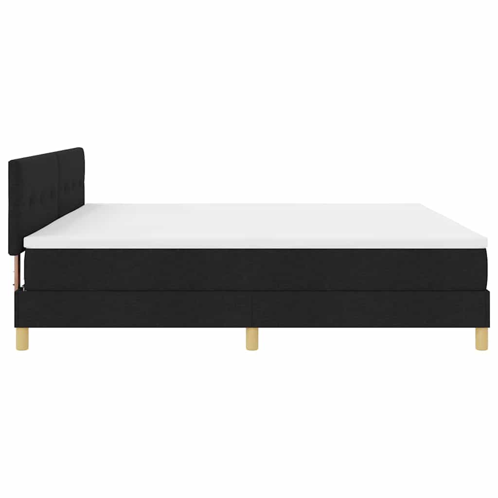 vidaXL Κρεβάτι με ελατήρια με μαξιλάρι Μαύρο 200 x 200 cm ύφασμα