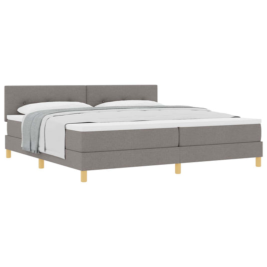 vidaXL Κρεβάτι με ελατήρια με μαξιλάρι Taupe 200 x 200 cm ύφασμα