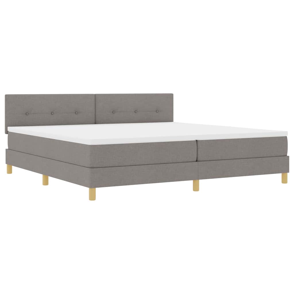 vidaXL Κρεβάτι με ελατήρια με μαξιλάρι Taupe 200 x 200 cm ύφασμα
