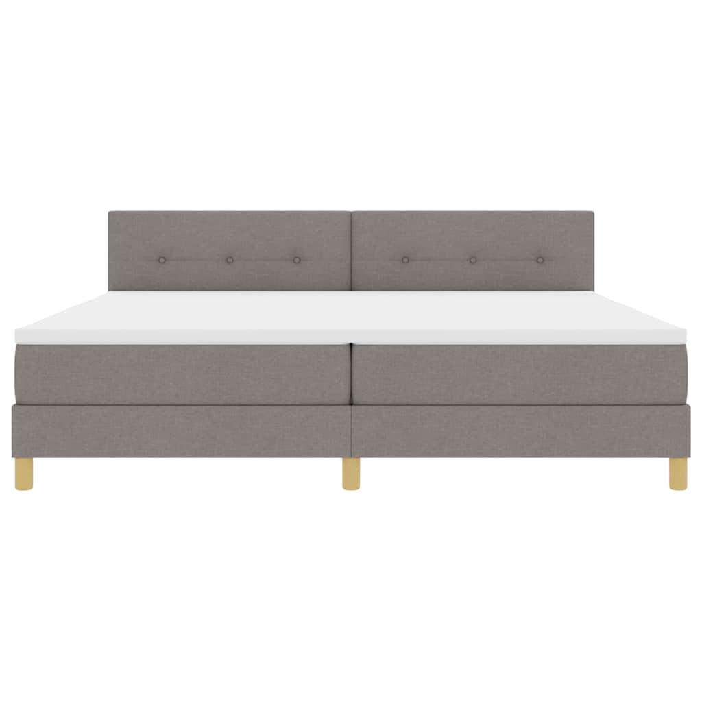 vidaXL Κρεβάτι με ελατήρια με μαξιλάρι Taupe 200 x 200 cm ύφασμα