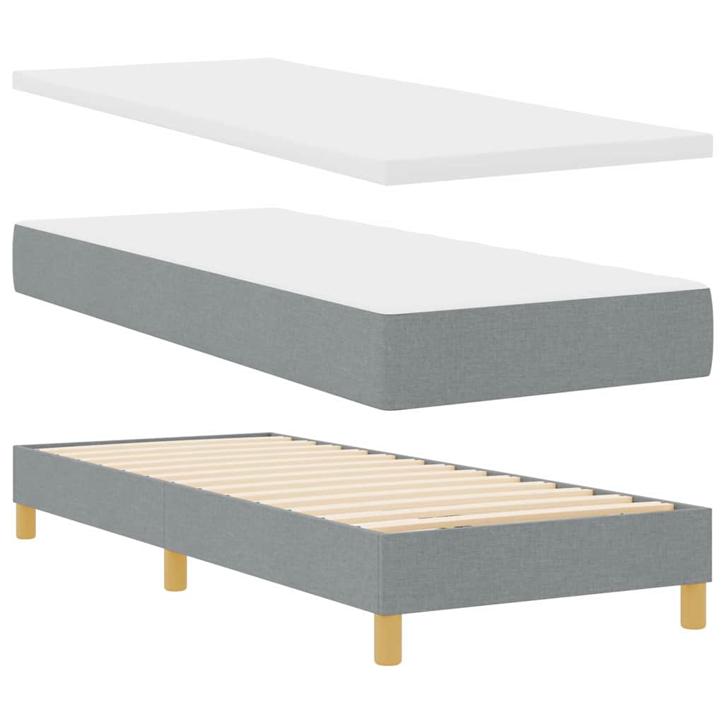 vidaXL Κρεβάτι box spring με στρώμα Ανοιχτό γκρι 80 x 200 cm ύφασμα