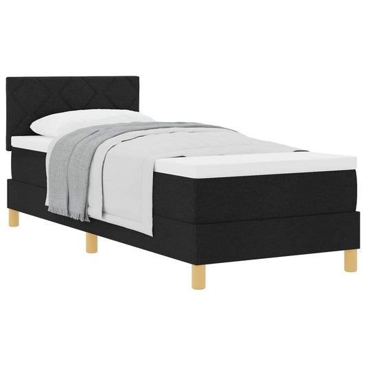 vidaXL Κρεβάτι με ελατήρια με μαξιλάρι Μαύρο 80 x 200 cm ύφασμα