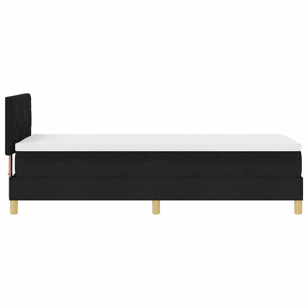 vidaXL Κρεβάτι με ελατήρια με μαξιλάρι Μαύρο 80 x 200 cm ύφασμα