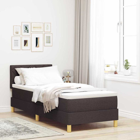 vidaXL Κρεβάτι box spring με στρώμα με στρώμα Σκούρο καφέ Σκούρο καφέ