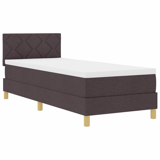 vidaXL Κρεβάτι box spring με στρώμα με στρώμα Σκούρο καφέ Σκούρο καφέ