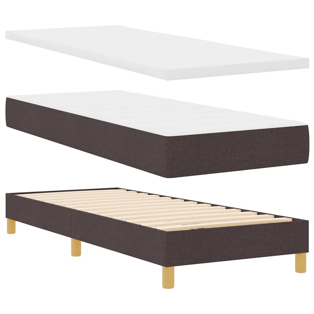 vidaXL Κρεβάτι box spring με στρώμα με στρώμα Σκούρο καφέ Σκούρο καφέ