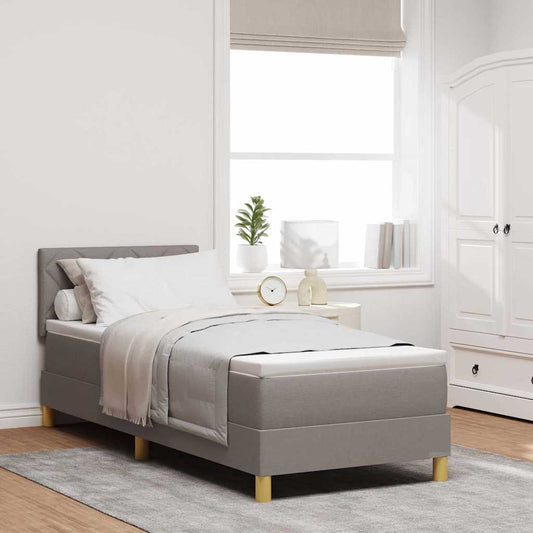 vidaXL Κρεβάτι box spring με στρώμα με στρώμα Taupe 80 x 200 cm ύφασμα