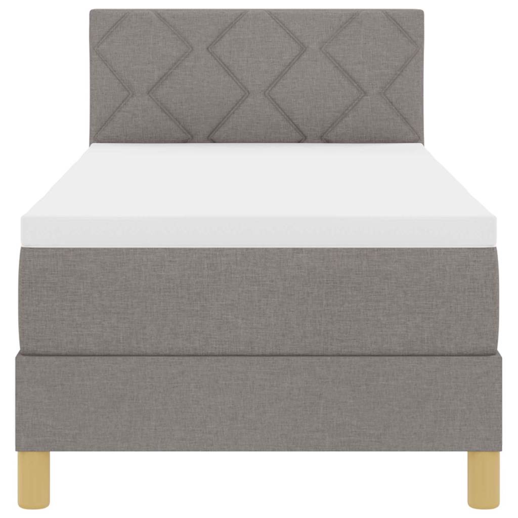 vidaXL Κρεβάτι box spring με στρώμα με στρώμα Taupe 80 x 200 cm ύφασμα