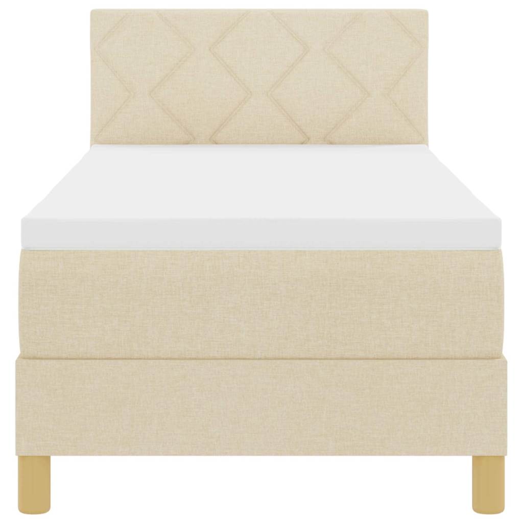 vidaXL Κρεβάτι box spring με στρώμα με στρώμα Κρεμ 80 x 200 cm ύφασμα