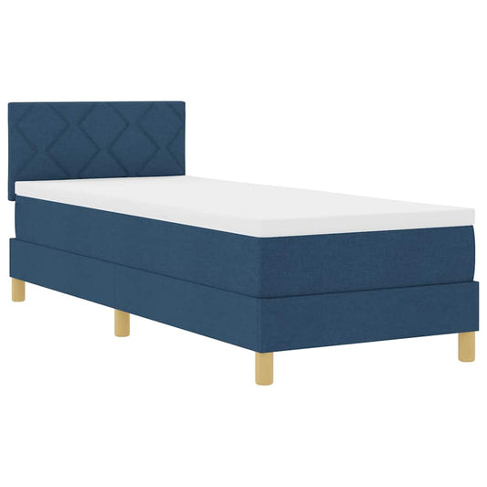 vidaXL Κρεβάτι box spring με στρώμα με στρώμα Μπλε 80 x 200 cm ύφασμα