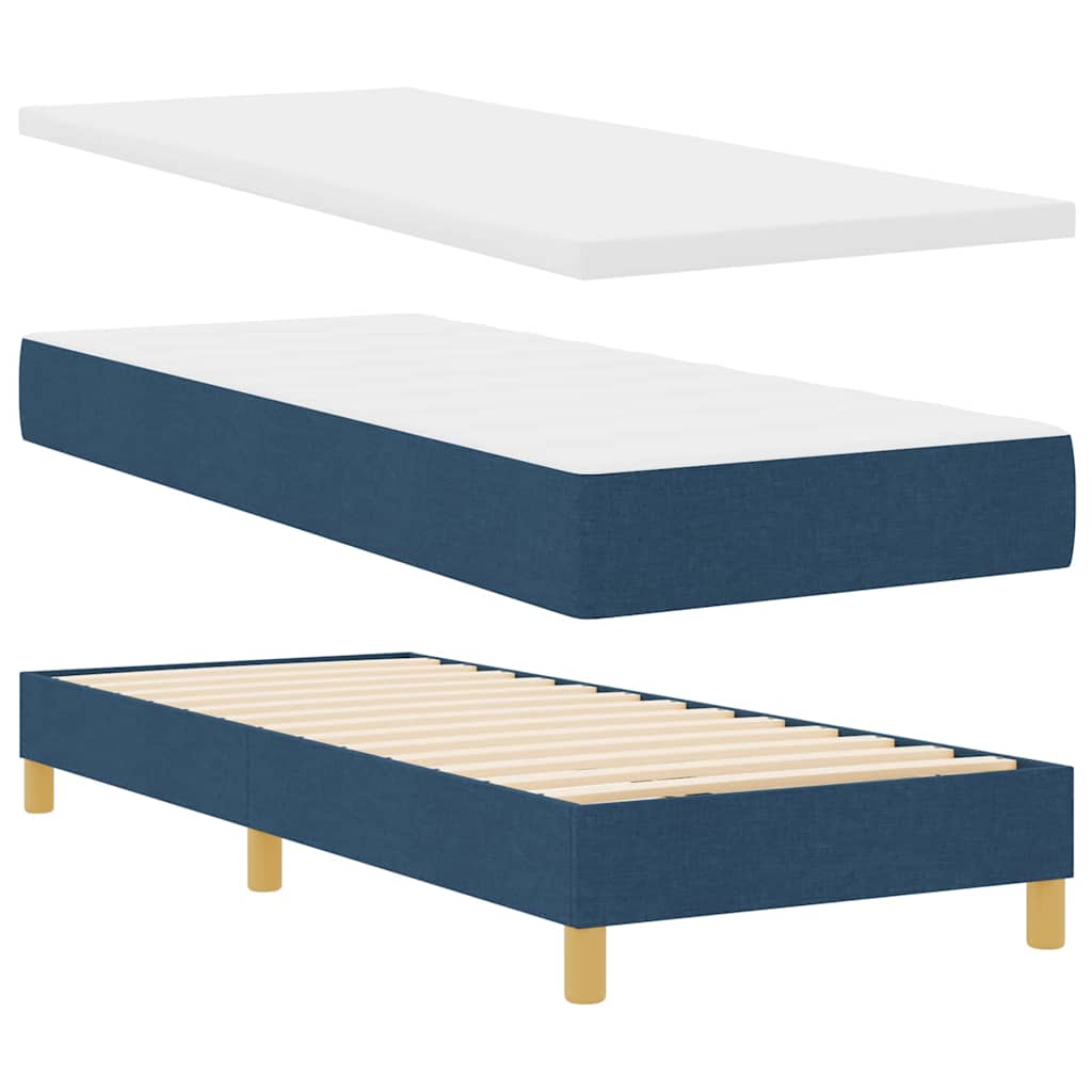 vidaXL Κρεβάτι box spring με στρώμα με στρώμα Μπλε 80 x 200 cm ύφασμα