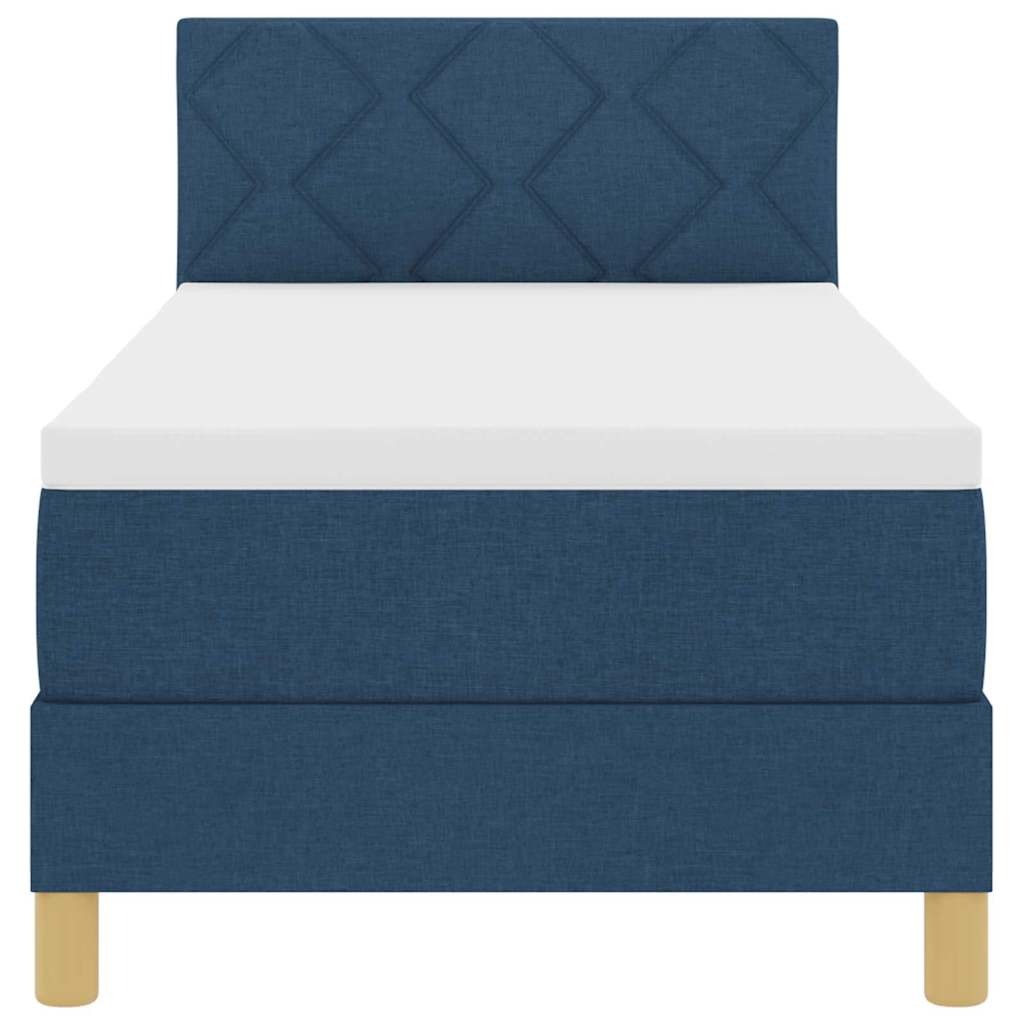 vidaXL Κρεβάτι box spring με στρώμα με στρώμα Μπλε 80 x 200 cm ύφασμα