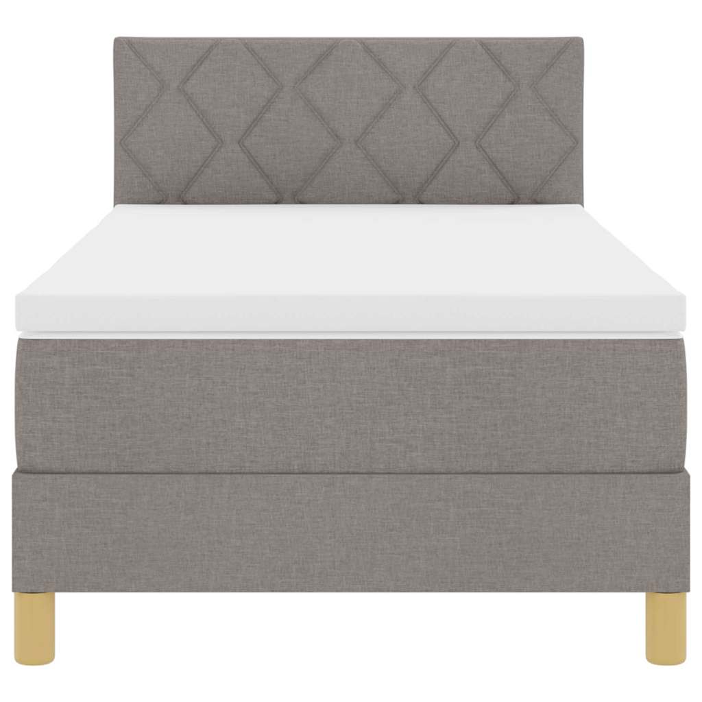 vidaXL Κρεβάτι με ελατήρια με μαξιλάρι Taupe 90 x 200 cm ύφασμα