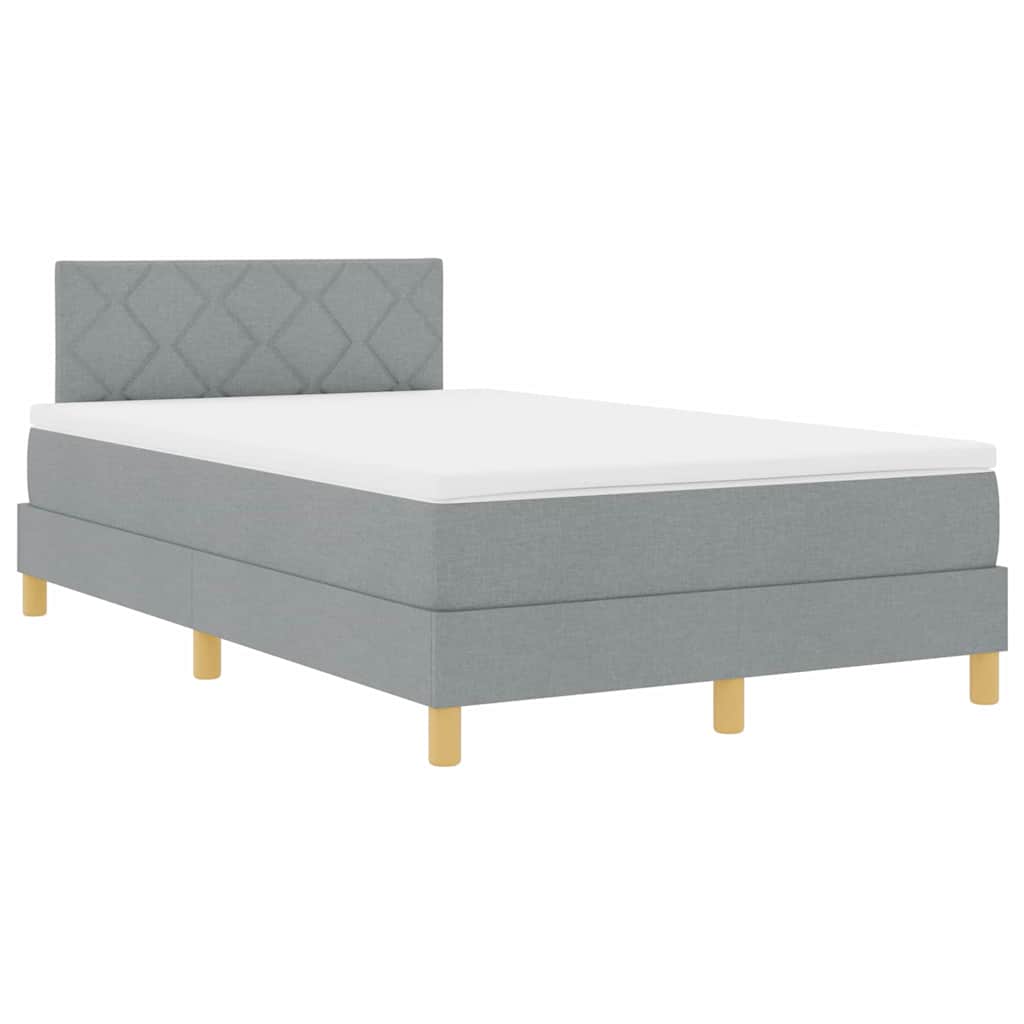vidaXL Κρεβάτι με ελατήρια Ανοιχτό γκρι 120 x 190 cm ύφασμα