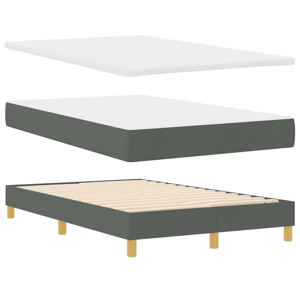 vidaXL Κρεβάτι box spring με στρώμα Σκούρο Γκρι 120 x 190 cm ύφασμα