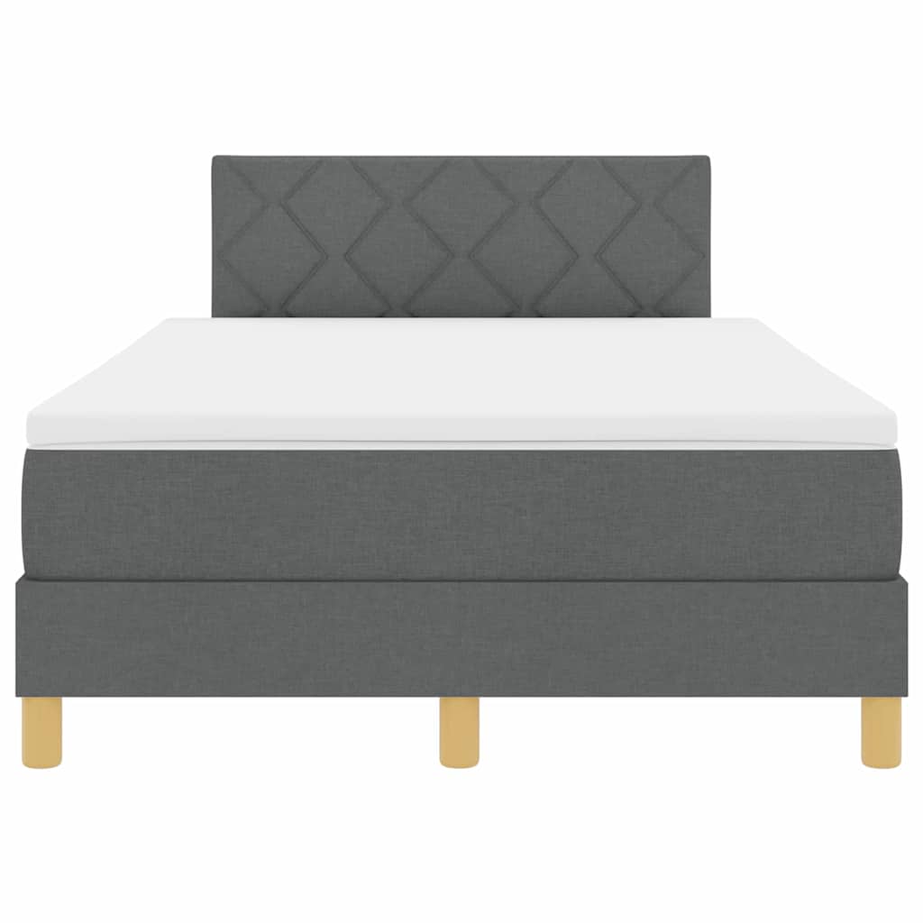 vidaXL Κρεβάτι box spring με στρώμα Σκούρο Γκρι 120 x 190 cm ύφασμα