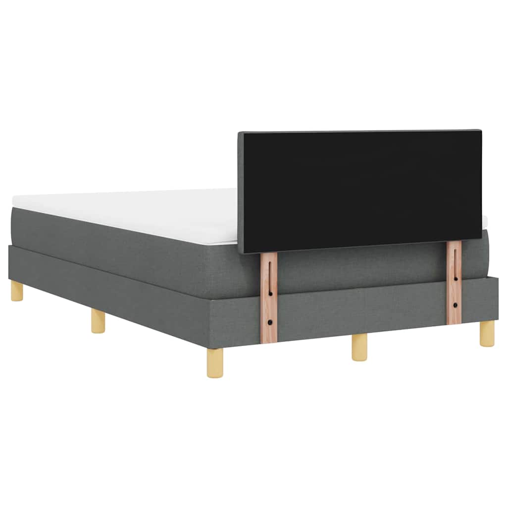 vidaXL Κρεβάτι box spring με στρώμα Σκούρο γκρι 120 x 200 cm ύφασμα