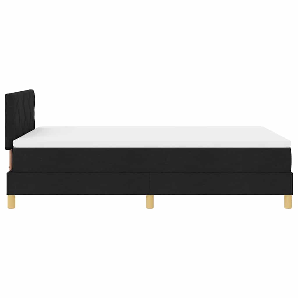 vidaXL Κρεβάτι με ελατήρια με μαξιλάρι Μαύρο 120 x 200 cm ύφασμα