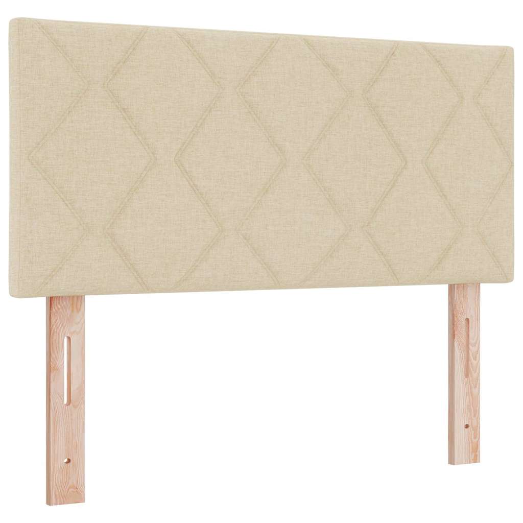 vidaXL Κρεβάτι με ελατήρια με μαξιλάρι Κρεμ 120 x 200 cm ύφασμα