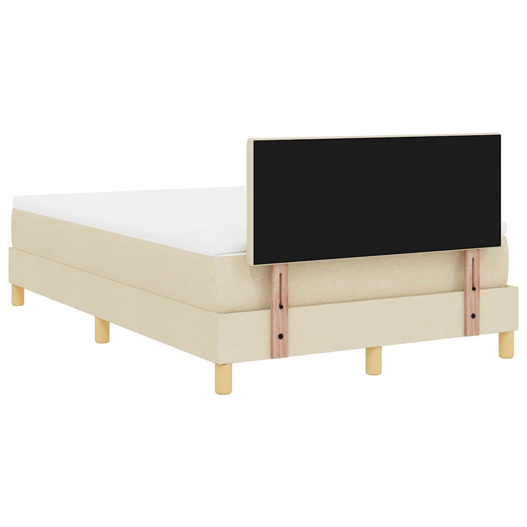 vidaXL Κρεβάτι με ελατήρια με μαξιλάρι Κρεμ 120 x 200 cm ύφασμα