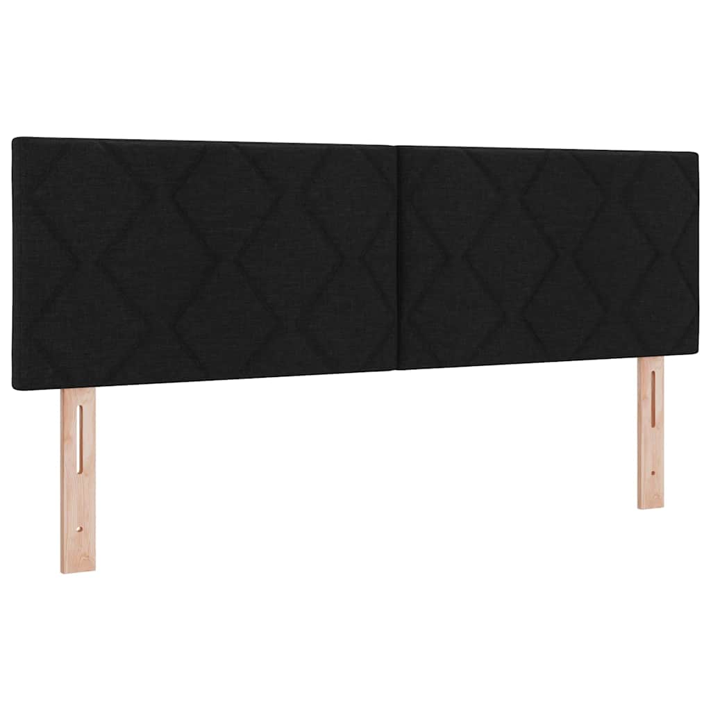 vidaXL Κρεβάτι με ελατήρια με μαξιλάρι Μαύρο 140 x 190 cm ύφασμα