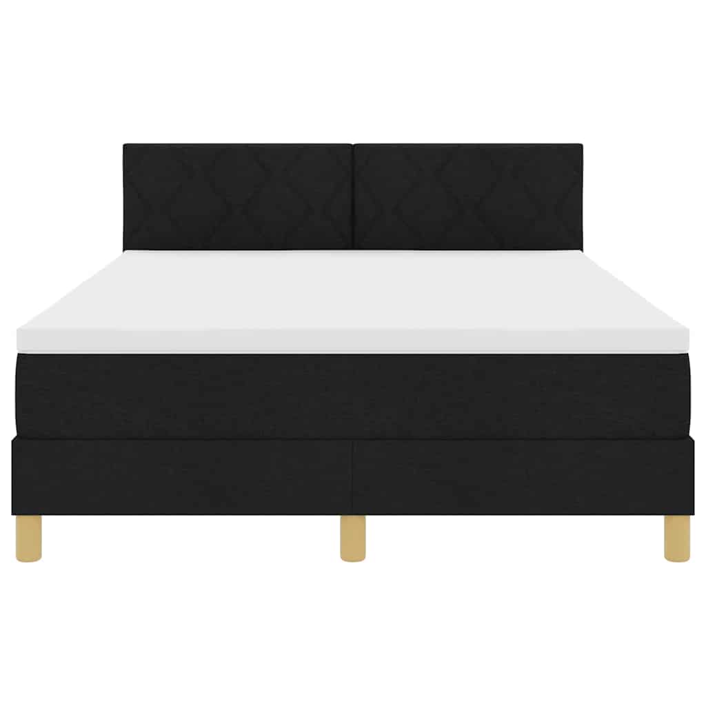 vidaXL Κρεβάτι box spring με στρώμα Μαύρο 140 x 200 cm ύφασμα