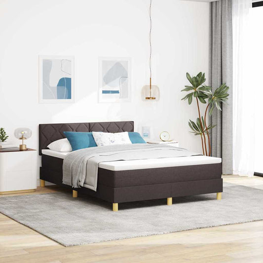 vidaXL Κρεβάτι box spring με στρώμα με στρώμα Σκούρο καφέ Σκούρο καφέ