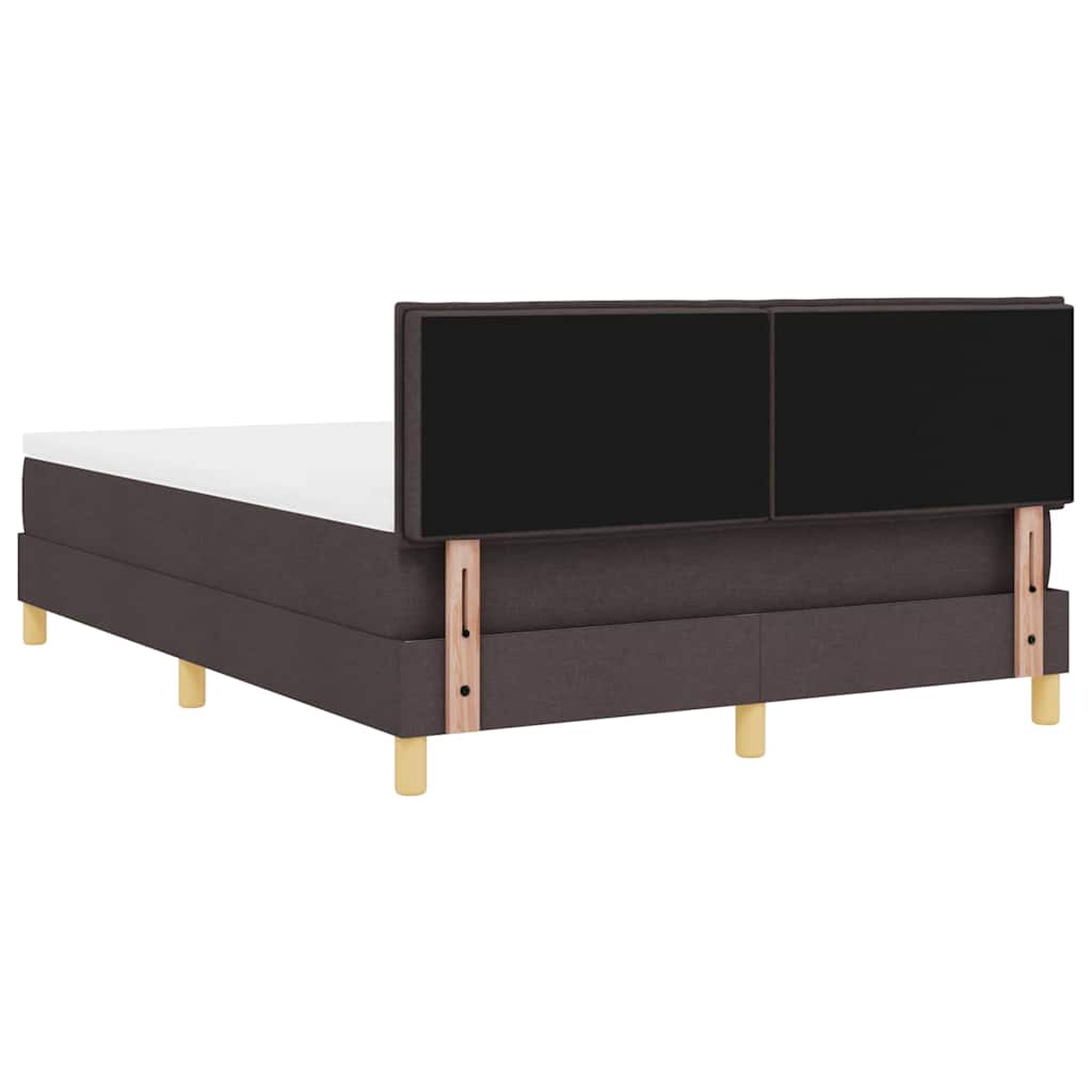 vidaXL Κρεβάτι box spring με στρώμα με στρώμα Σκούρο καφέ Σκούρο καφέ