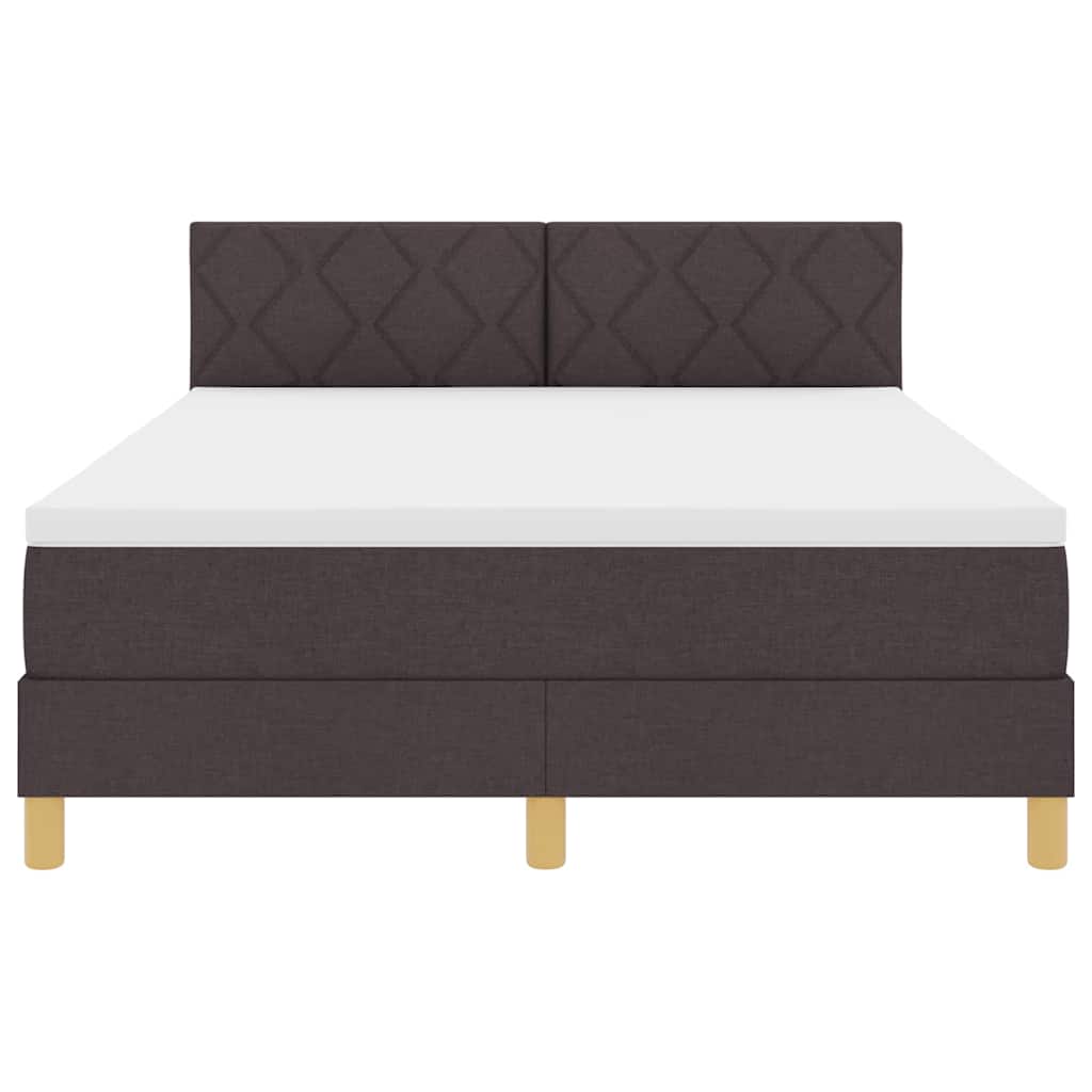vidaXL Κρεβάτι box spring με στρώμα με στρώμα Σκούρο καφέ Σκούρο καφέ