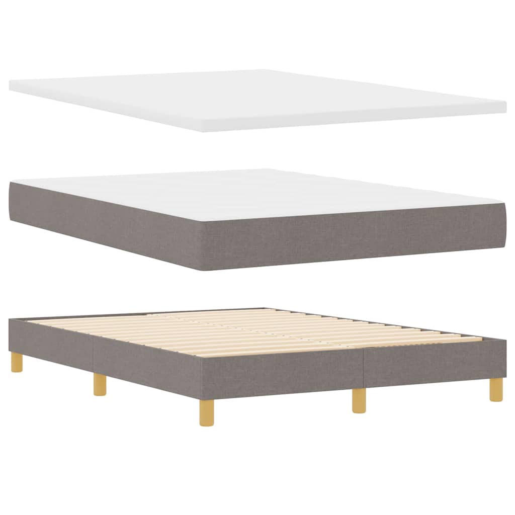 vidaXL Κρεβάτι box spring με στρώμα Taupe 140 x 200 cm ύφασμα