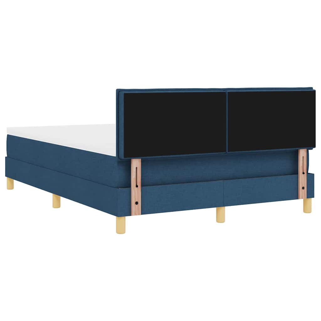 vidaXL Κρεβάτι με ελατήρια με μαξιλάρι Μπλε 140 x 200 cm ύφασμα