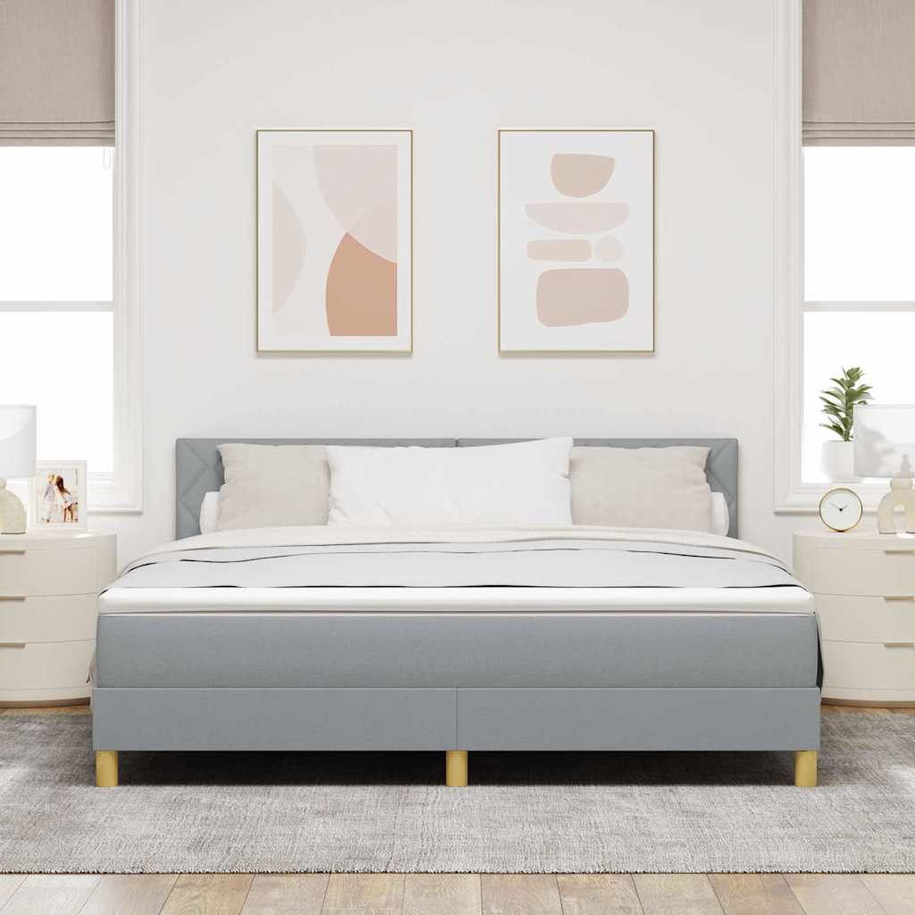vidaXL Κρεβάτι με ελατήρια Ανοιχτό γκρι 180 x 200 cm ύφασμα