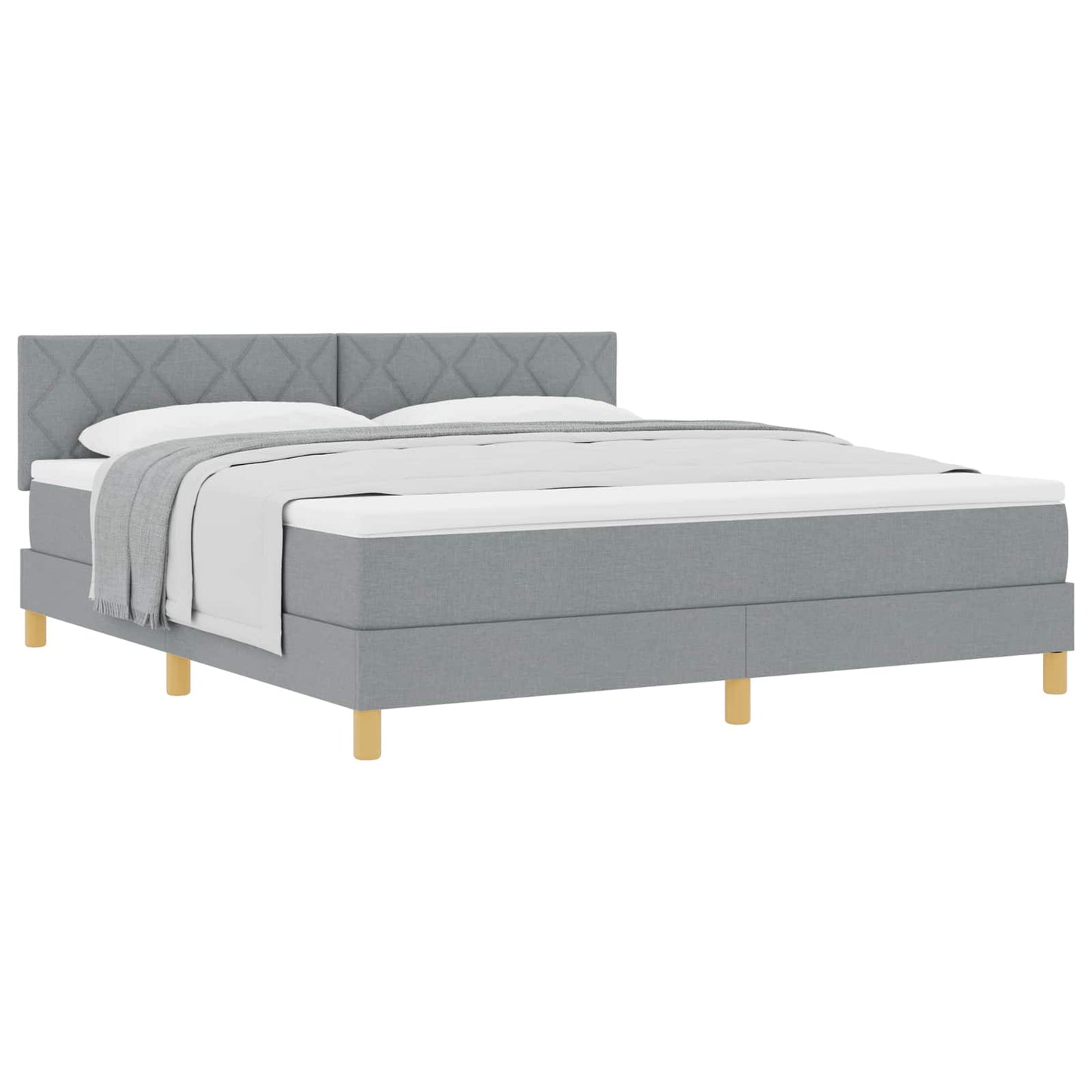 vidaXL Κρεβάτι με ελατήρια Ανοιχτό γκρι 180 x 200 cm ύφασμα