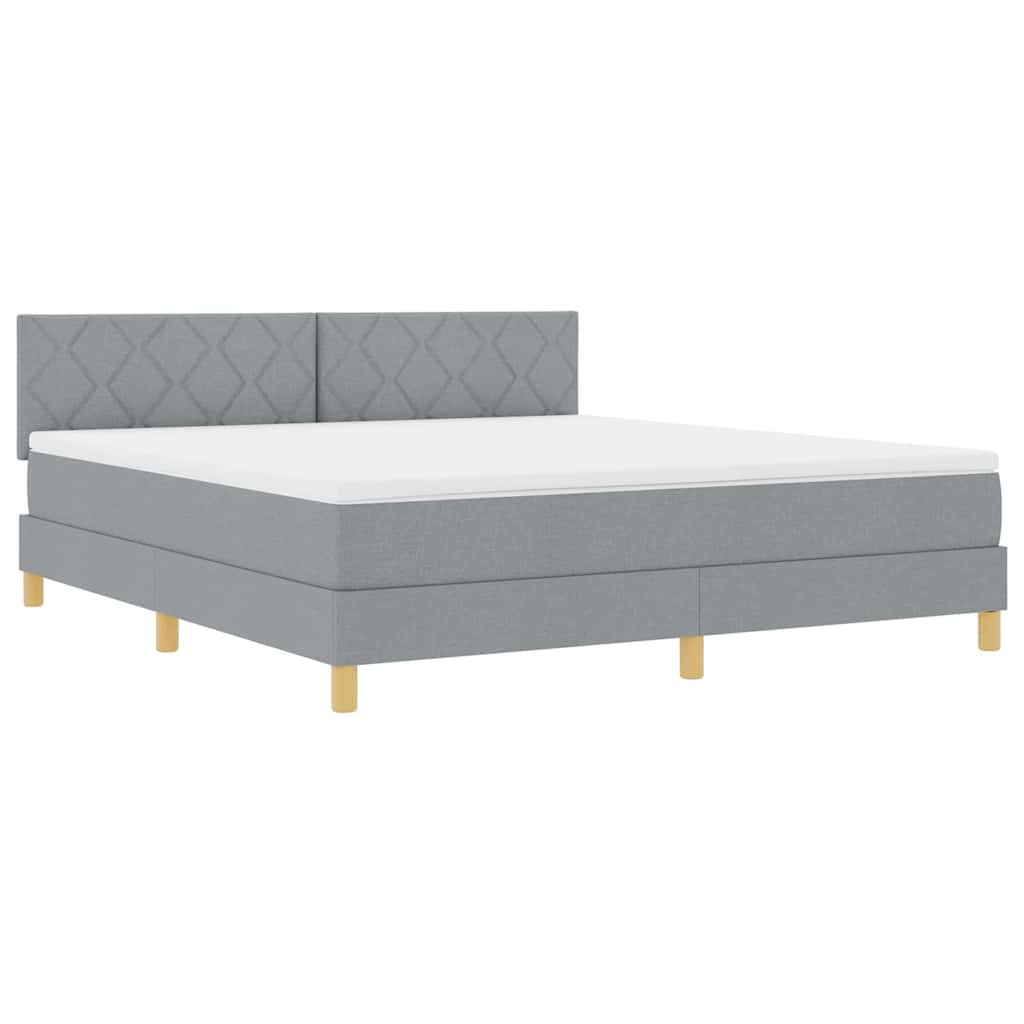 vidaXL Κρεβάτι με ελατήρια Ανοιχτό γκρι 180 x 200 cm ύφασμα