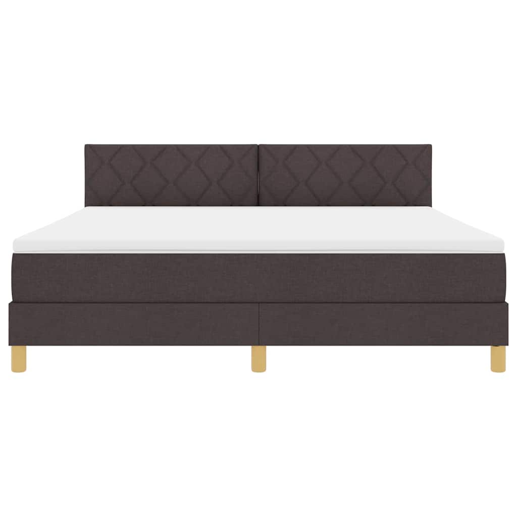 vidaXL Κρεβάτι box spring με στρώμα Σκούρο Καφέ 180 x 200 cm ύφασμα