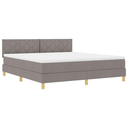 vidaXL Κρεβάτι box spring με στρώμα Taupe 180 x 200 cm ύφασμα
