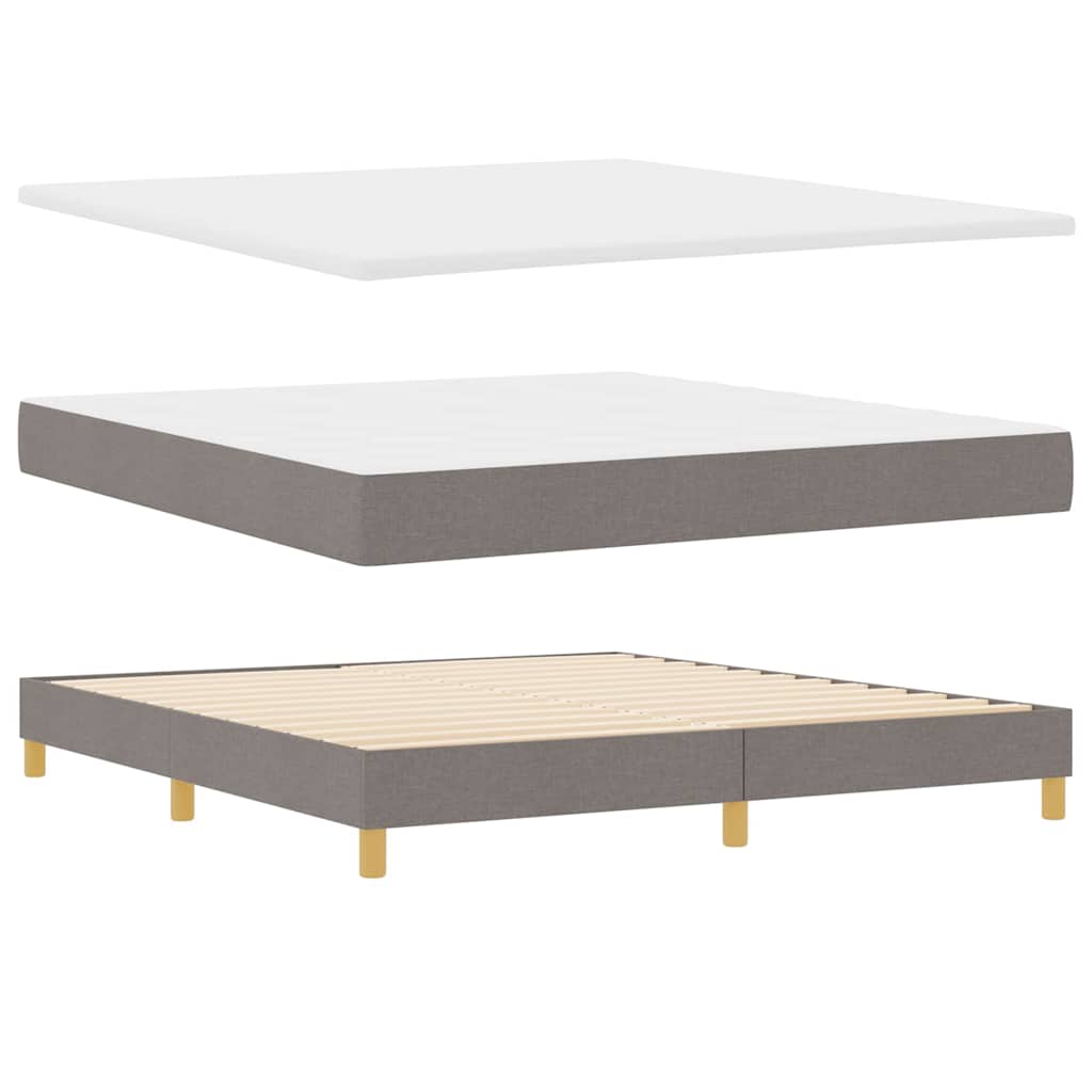 vidaXL Κρεβάτι box spring με στρώμα Taupe 180 x 200 cm ύφασμα