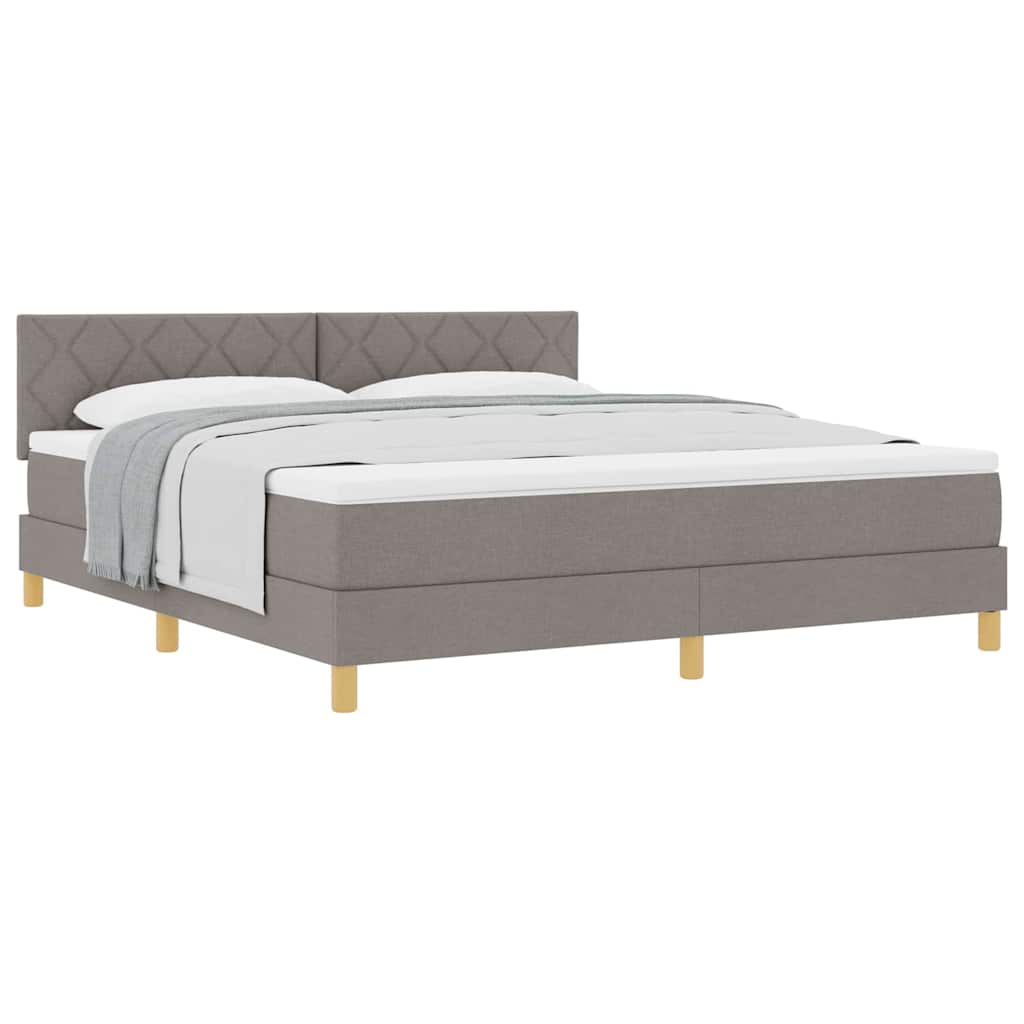 vidaXL Κρεβάτι box spring με στρώμα Taupe 180 x 200 cm ύφασμα