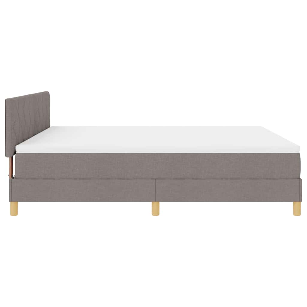 vidaXL Κρεβάτι box spring με στρώμα Taupe 180 x 200 cm ύφασμα