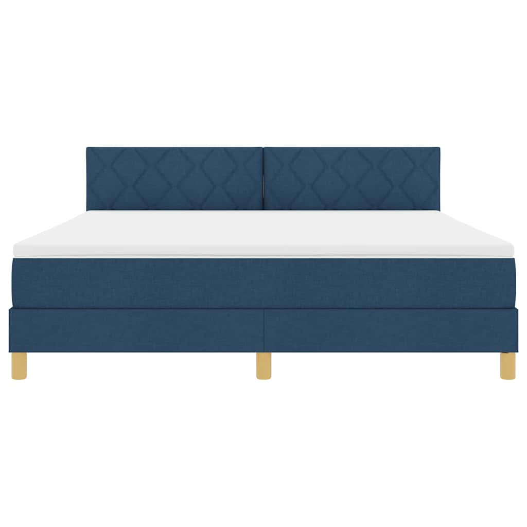 vidaXL Κρεβάτι με ελατήρια με μαξιλάρι Μπλε 180 x 200 cm ύφασμα