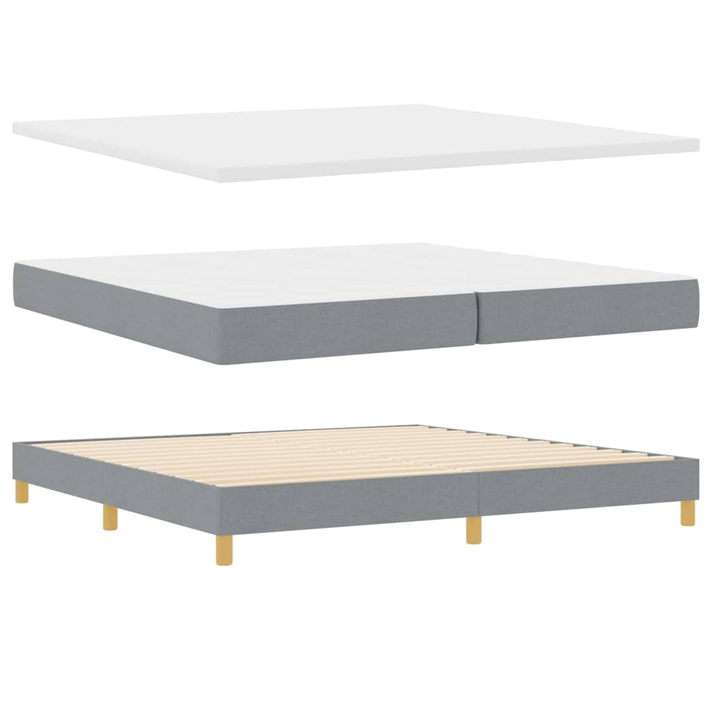 vidaXL Κρεβάτι box spring με στρώμα Ανοιχτό γκρι 200 x 200 cm ύφασμα