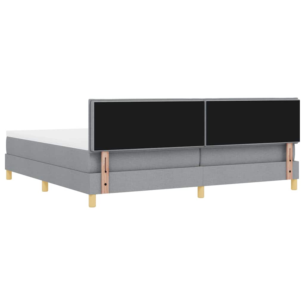 vidaXL Κρεβάτι box spring με στρώμα Ανοιχτό γκρι 200 x 200 cm ύφασμα