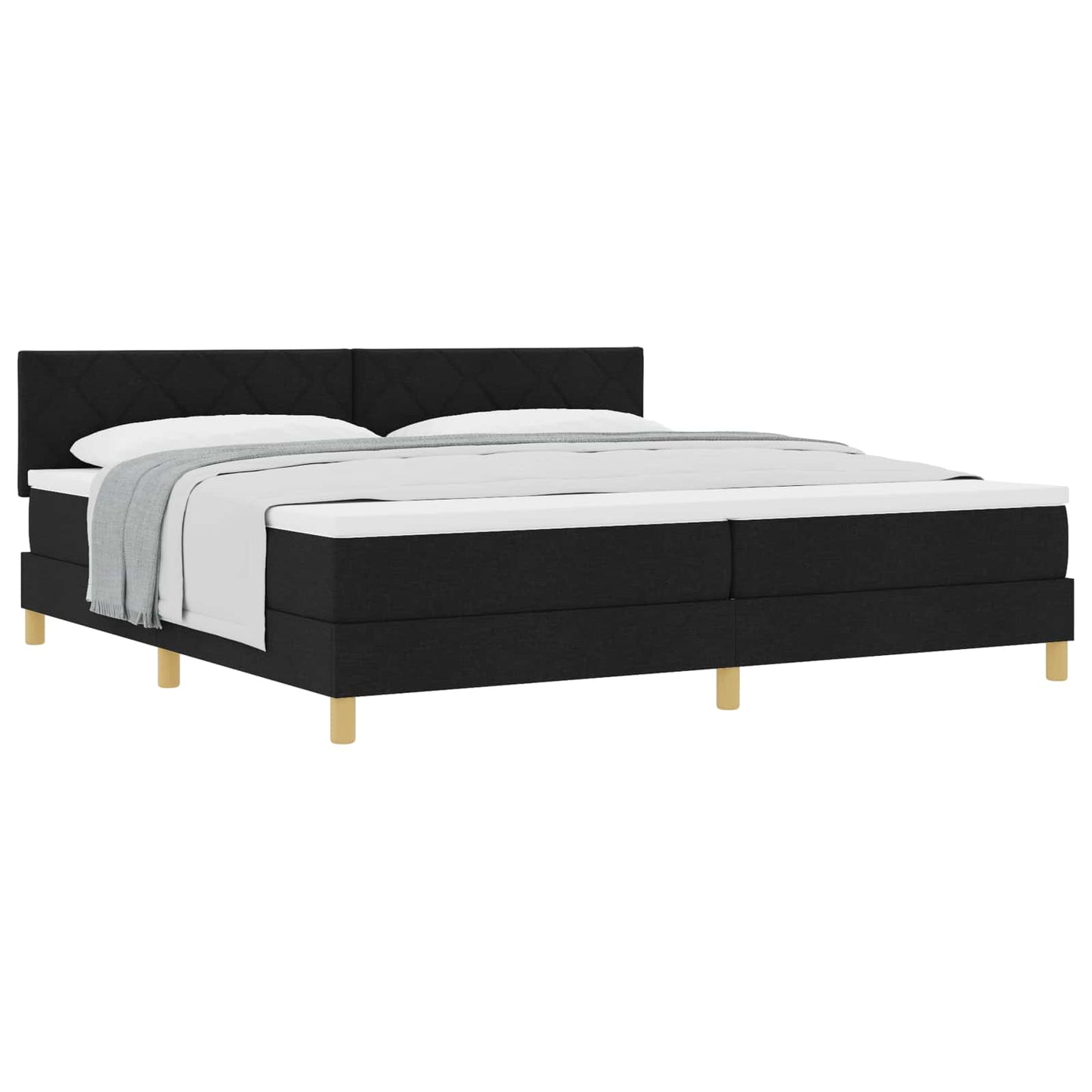 vidaXL Κρεβάτι με ελατήρια με μαξιλάρι Μαύρο 200 x 200 cm ύφασμα