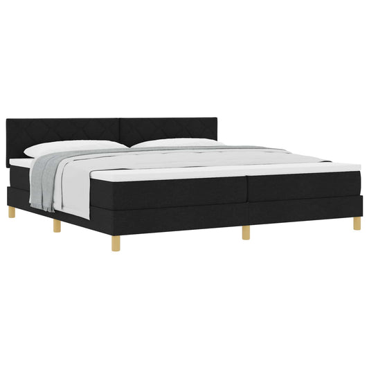 vidaXL Κρεβάτι με ελατήρια με μαξιλάρι Μαύρο 200 x 200 cm ύφασμα